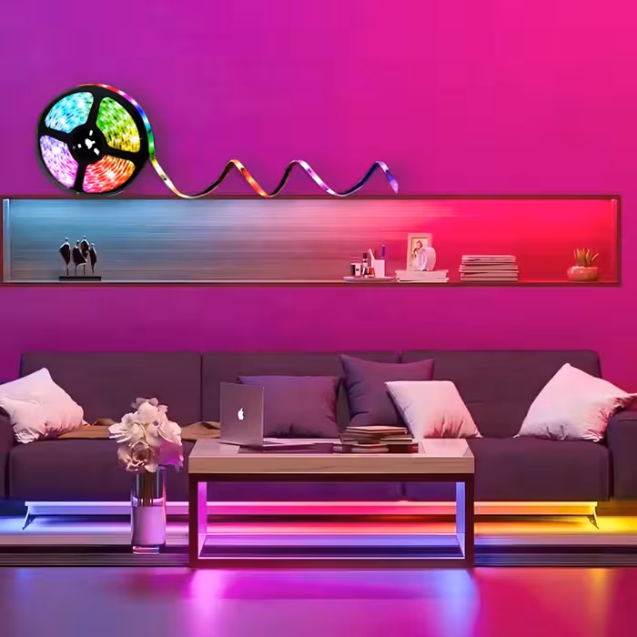 ریسه ال ای دی هوشمند مدل سقف ابری کد RGB IC طول 5 متر