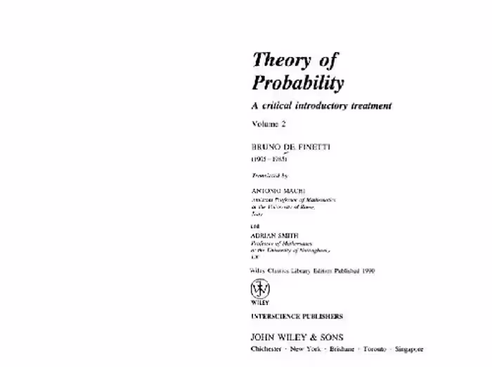 خرید و دانلود نسخه کامل کتاب Theory of probability