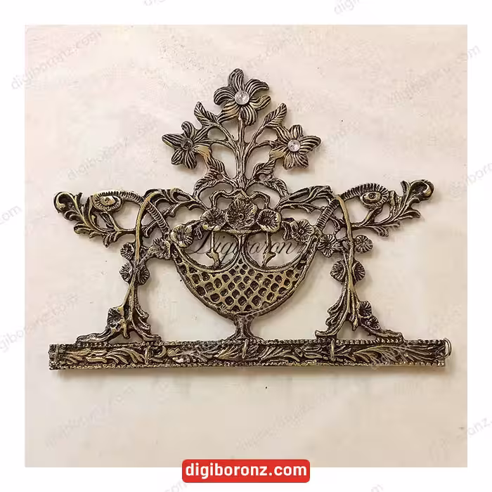 جاکلیدی برنجی برنزی گل برگ  نگین دارسیاه قلم 5 آویزه