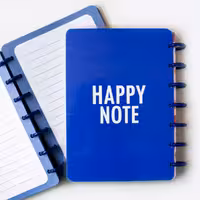 دفتر دکمه ای آبی HAPPY NOTE آبرنگ (ABRANG)