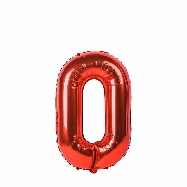 بادکنک فویلی عدد 0 قرمز 32 اینچی