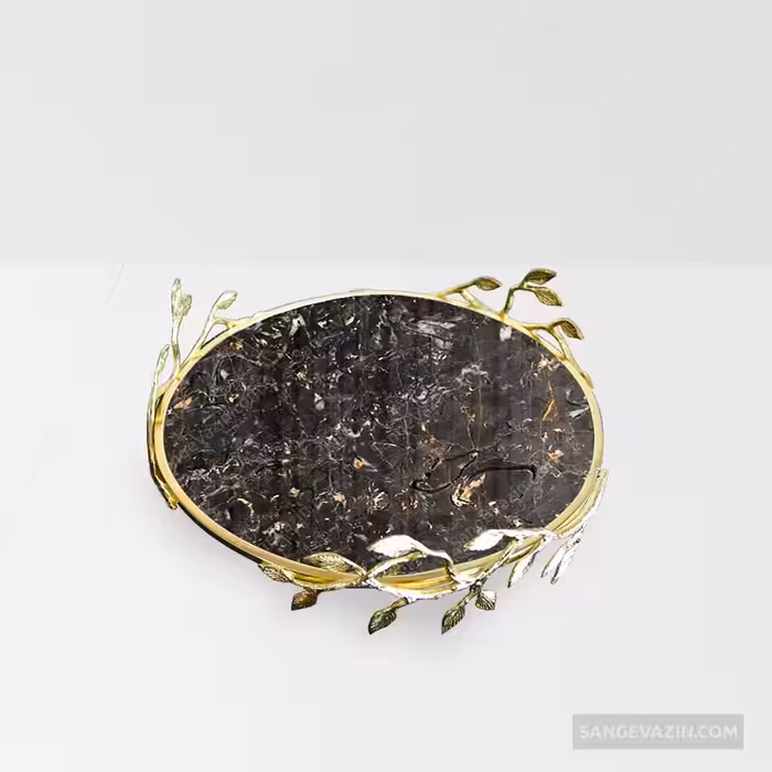 سینی طلایی سنگی ریحان گرد