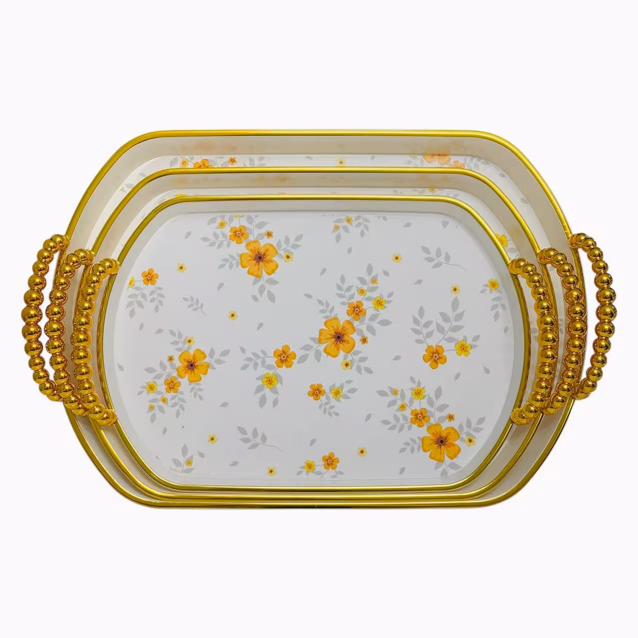 سینی سه تیکه گلدار بیضی کد 2