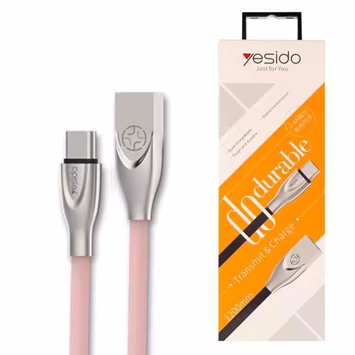 کابل USB به Type-C یسیدو YESIDO CA16 طول 1.2متر 2.4 آمپر