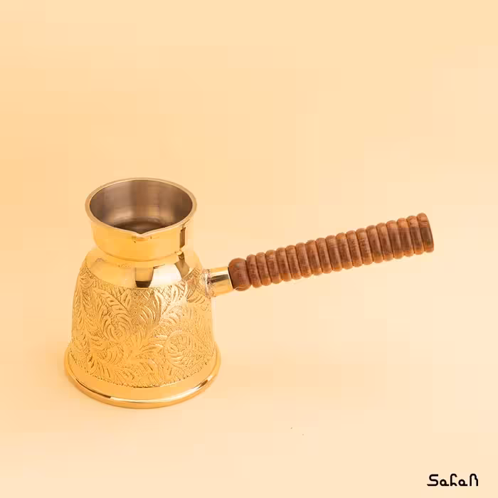 قهوه جوش برنجی طلایی بدون در آلاله