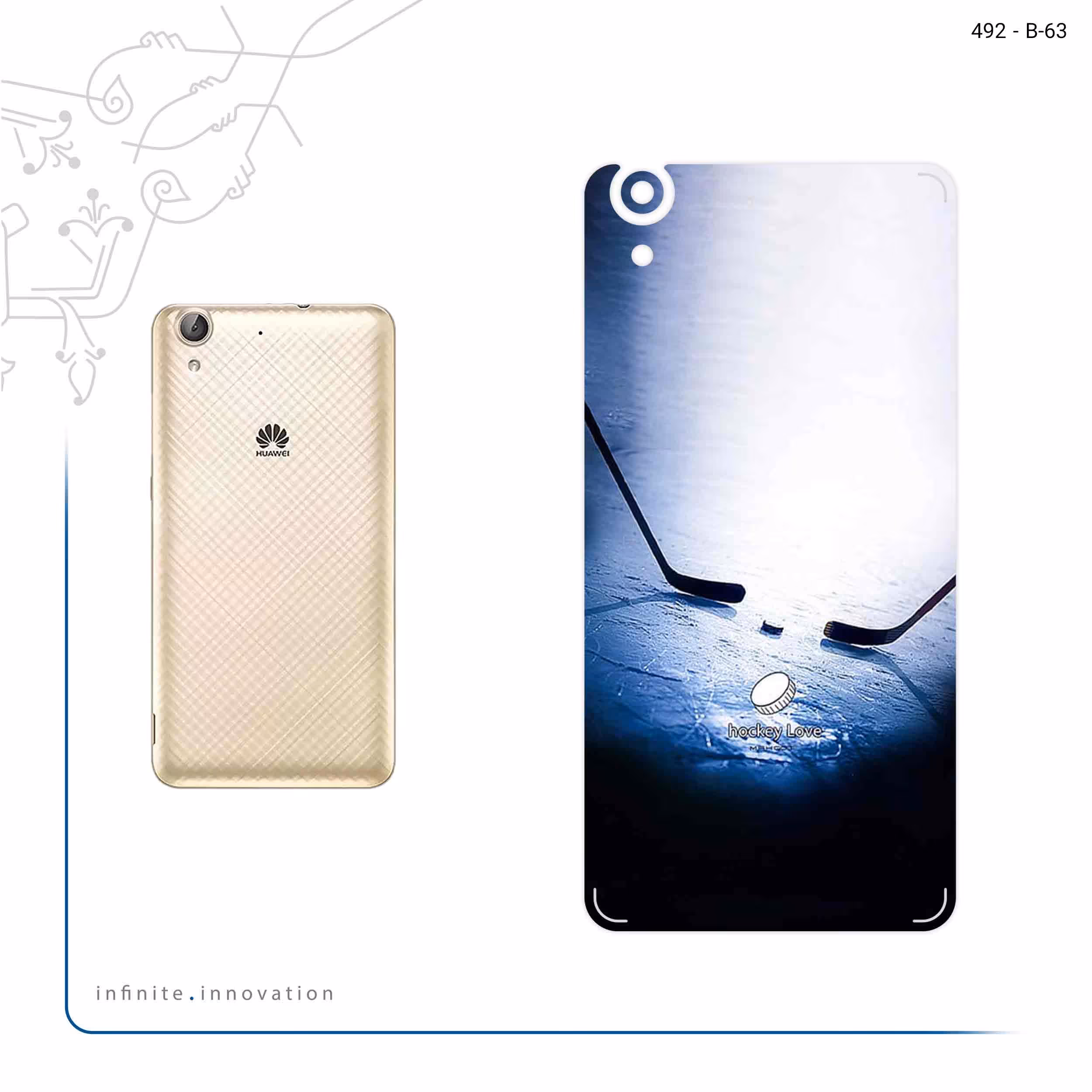 برچسب پوششی ماهوت مدل Ice hockey مناسب برای گوشی موبایل هوآوی Y6 II