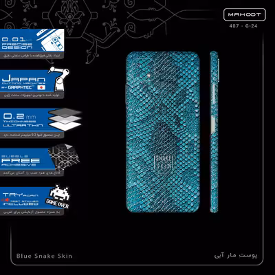 برچسب پوششی ماهوت مدل Blue Snake Skin-FullSkin مناسب برای گوشی موبایل سامسونگ Galaxy A22 5G