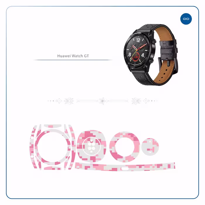 برچسب ماهوت طرح Army-Pink-pixel مناسب برای ساعت هوشمند هوآوی Watch GT