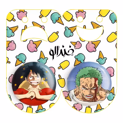 پیکسل خندالو مدل زورو و لوفی انیمه وان پیس کد 1729317289 مجموعه 2 عددی