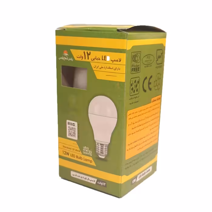 لامپ 12 وات پارس شعاع توس مدل حبابی پایه E27 بسته 2 عددی