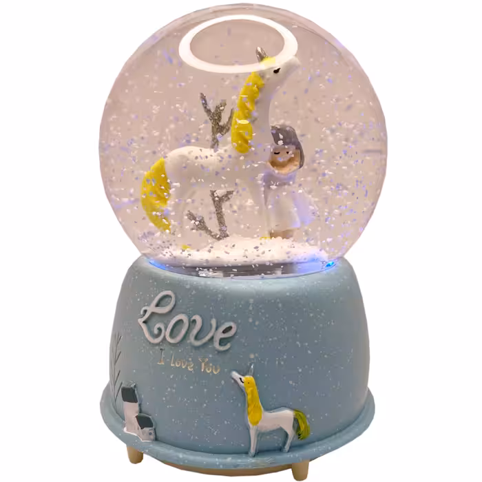 گوی موزیکال مدل پمپی شاهزاده و اسب طرح Love کد PA4045