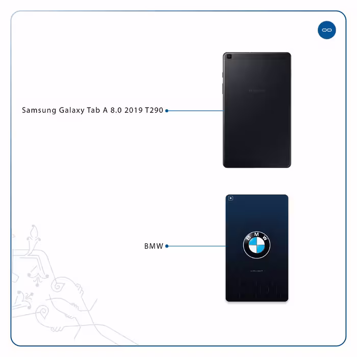 برچسب پوششی ماهوت مدل BMW مناسب برای تبلت سامسونگ Galaxy Tab A 8.0 2019 T290