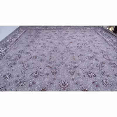 فرش ماشینی زمرد مشهد طرح افشان زمینه طوسی