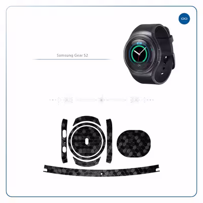برچسب ماهوت طرح Honey-Comb-Circle مناسب برای ساعت هوشمند سامسونگ Galaxy Gear S2