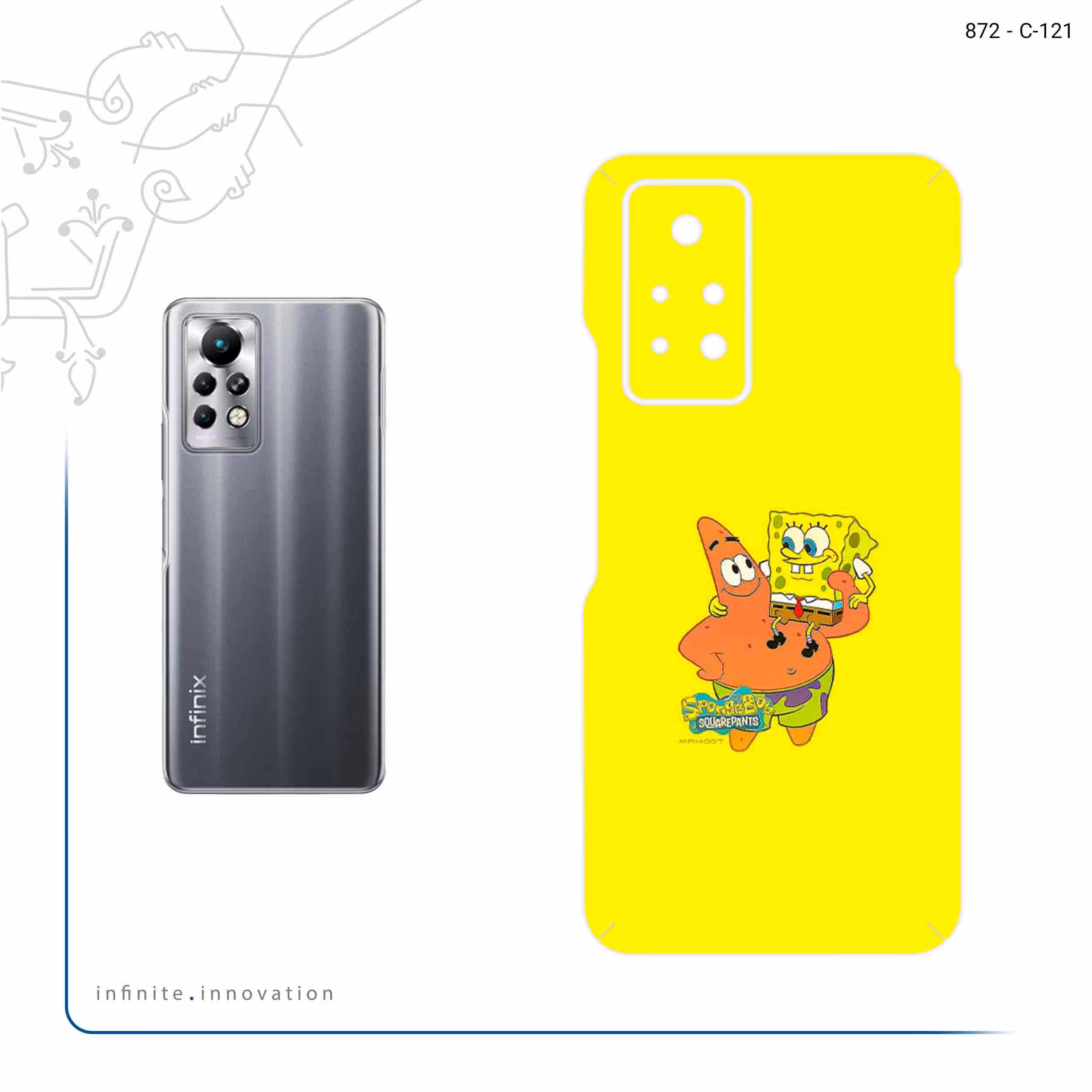 برچسب پوششی ماهوت مدل SpongeBob SquarePants مناسب برای گوشی موبایل اینفینیکس Note 11 Pro