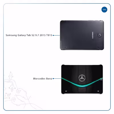 برچسب پوششی ماهوت مدل Mercedes-Benz مناسب برای تبلت سامسونگ Galaxy Tab S2 9.7 2015 T815