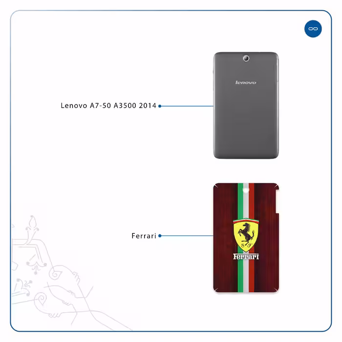 برچسب پوششی ماهوت مدل Ferrari مناسب برای تبلت لنوو A7-50 A3500 2014