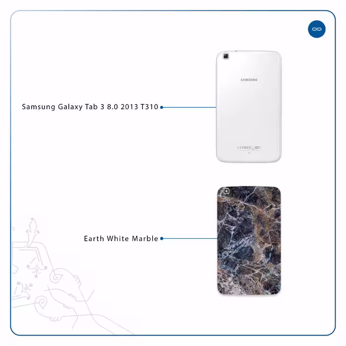 برچسب پوششی ماهوت مدل Earth-White-Marble مناسب برای تبلت سامسونگ Galaxy Tab 3 8.0 2013 T310
