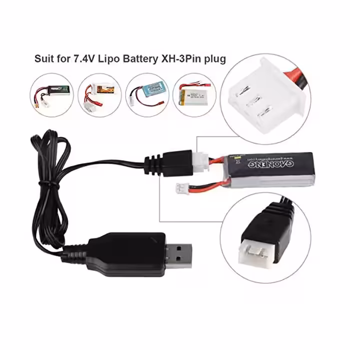 شارژر هلیکوپتر 7.4 ولت مدل USB_3Pin_7.4v