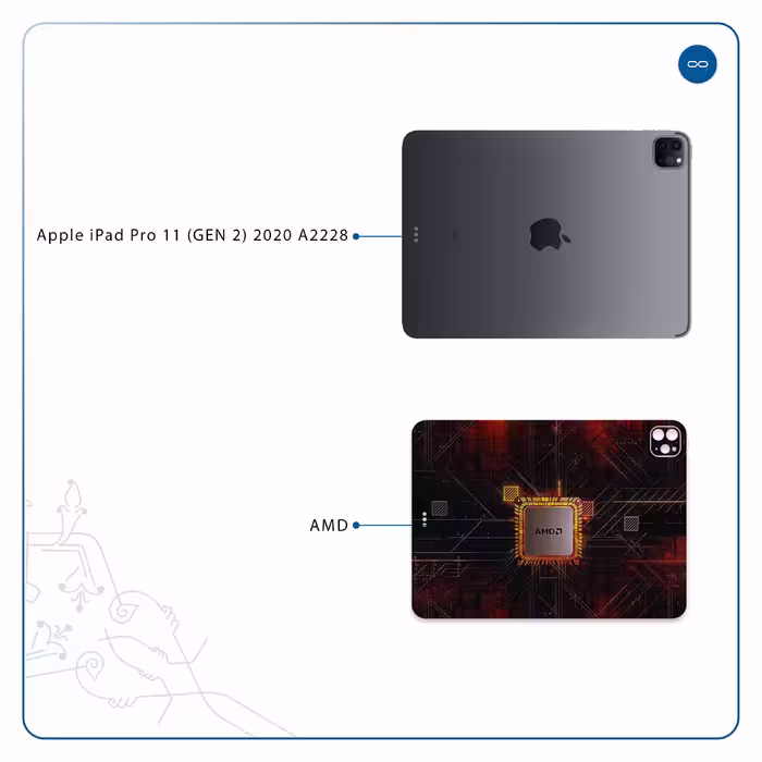 برچسب پوششی ماهوت مدل AMD Brand مناسب برای تبلت اپل iPad Pro 11 (GEN 2) 2020 A2228