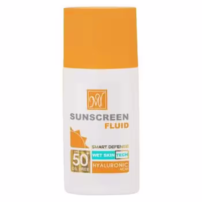 فلوئید ضد آفتاب بی‌رنگ مای SPF50 مدل Smart Defense مناسب انواع پوست، حجم 50 میلی‌لیتر