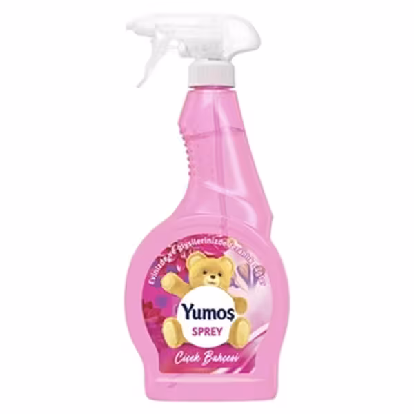 اسپری خوشبو کننده صورتی یوموش yumos با رایحه cicek bahcesi حجم 500 میلی