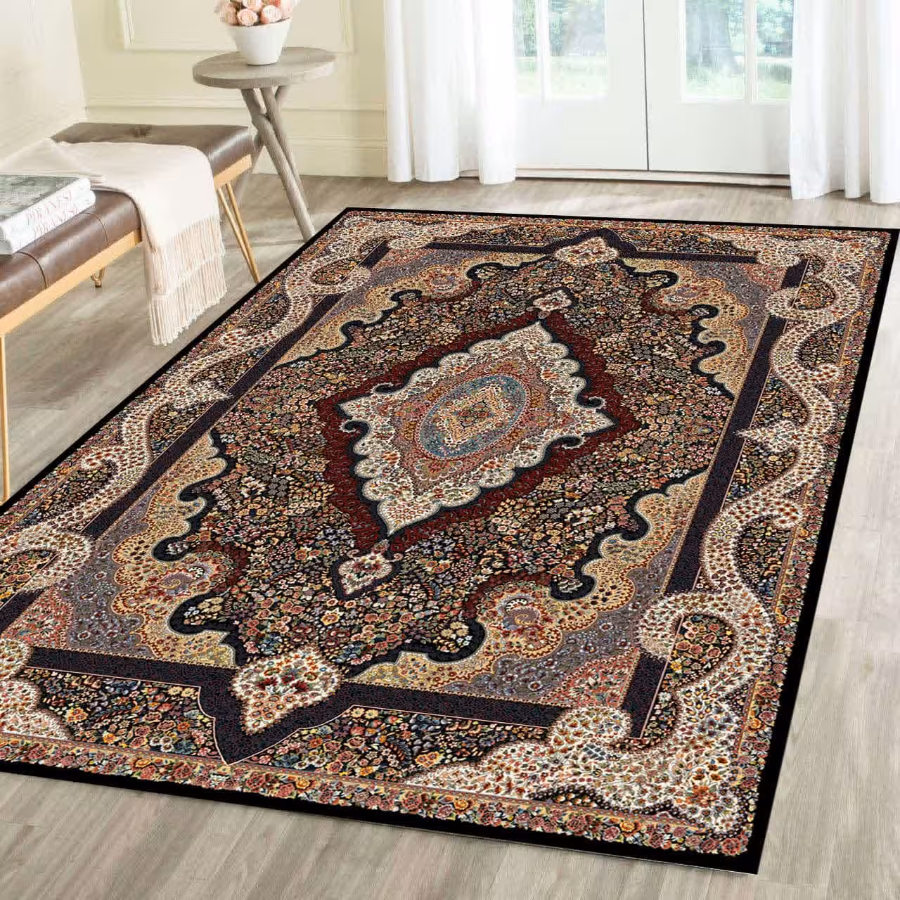 روفرشی کشدار ضد اب مخمل شانل ابریشم کد 82k سایز 9 متری