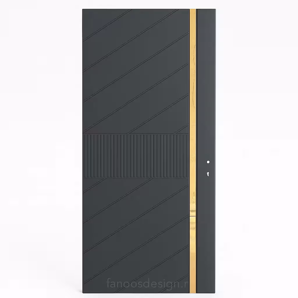 درب مدرن طوسی با نوار طلایی براق کد 30243