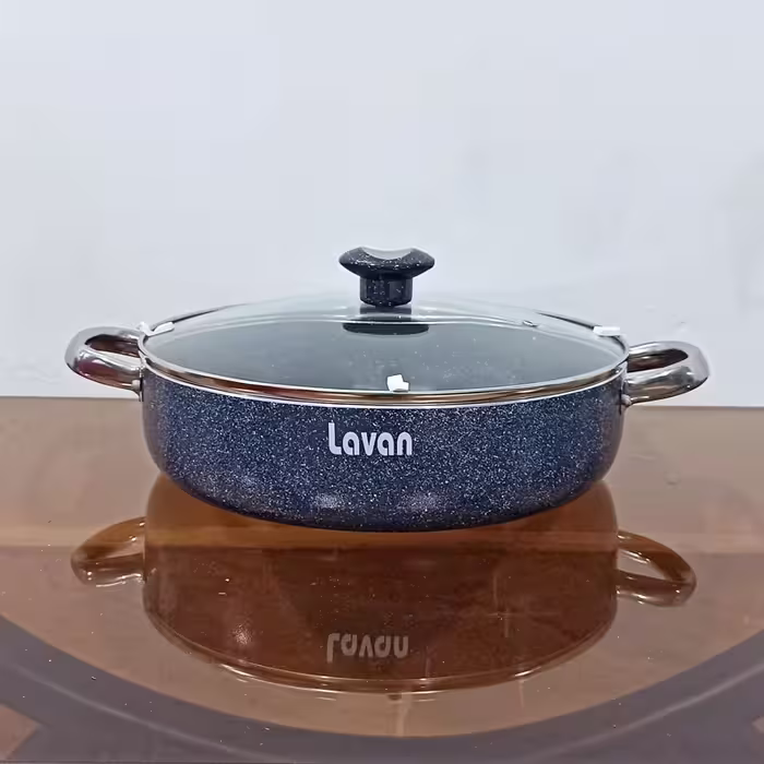 تابه گرانیتی دودسته سایز 28 لاوان مدل تیتان طوسی با ارسال رایگان