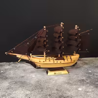 کشتی ایرانی بادبان قهوه ای 30سانتی متر کد 720011