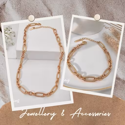 ست دستبند و گردنبند زنجیری لایت ژوپینگ ارسال رایگان