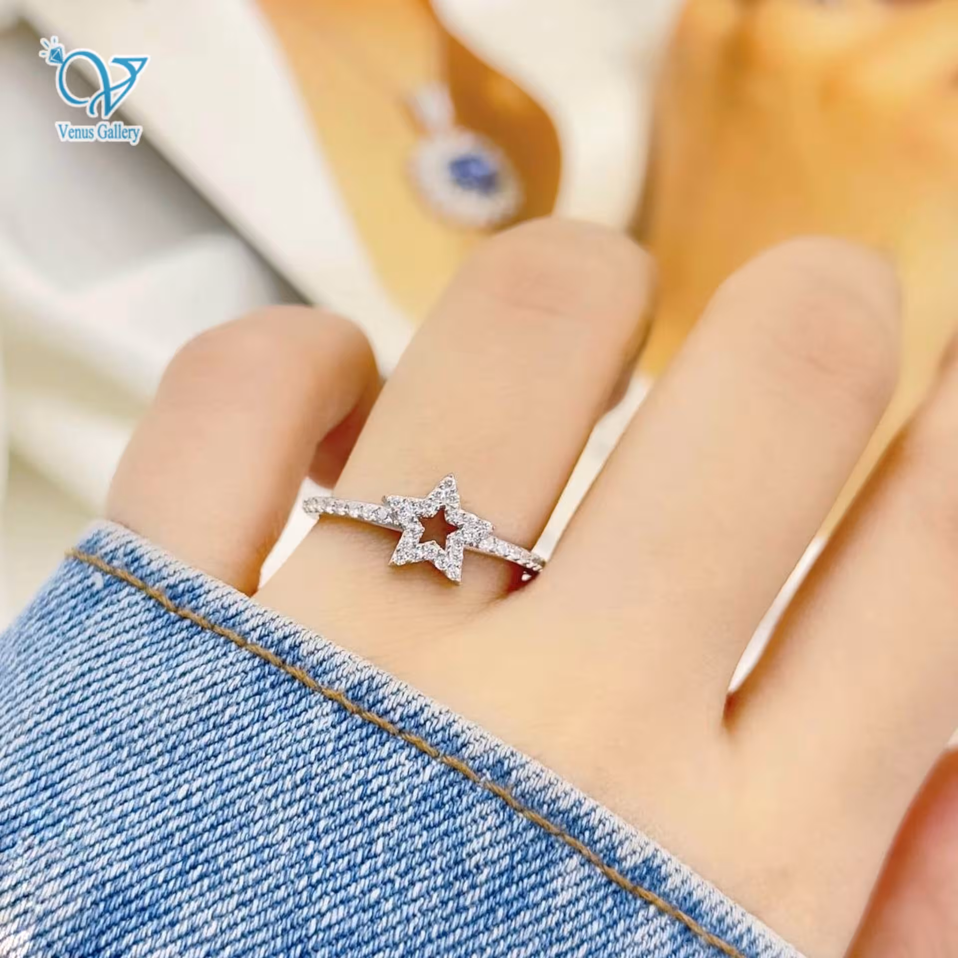 انگشتر نقره دخترانه طرح ستاره کد 3503