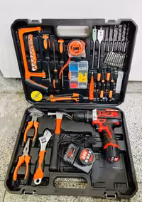 کیت 100 عددی دریل شارژی 24 ولت طرح میلواکی با لوازم مدل 12V-100J