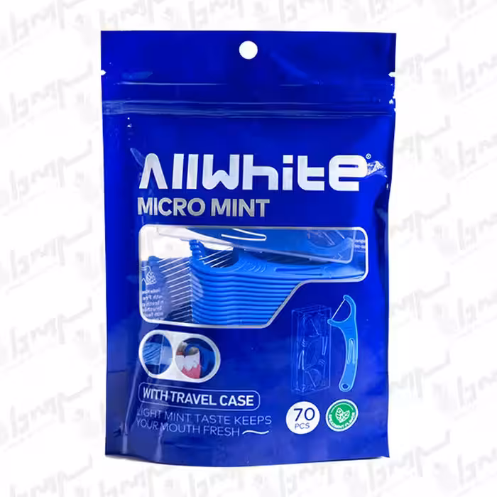 نخ دندان کمانی نعنایی مدل میکرو مینت آل وایت 70 عددی