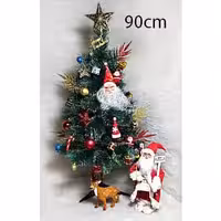 درخت 90 نوک برفی با تزیینات بابانوئل و گوزن