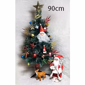 درخت 90 نوک برفی با تزیینات بابانوئل و گوزن