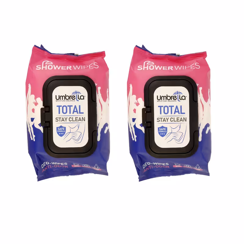 دستمال مرطوب آمبرلا مدل Total بسته 50 عددی مجموعه دو عددی