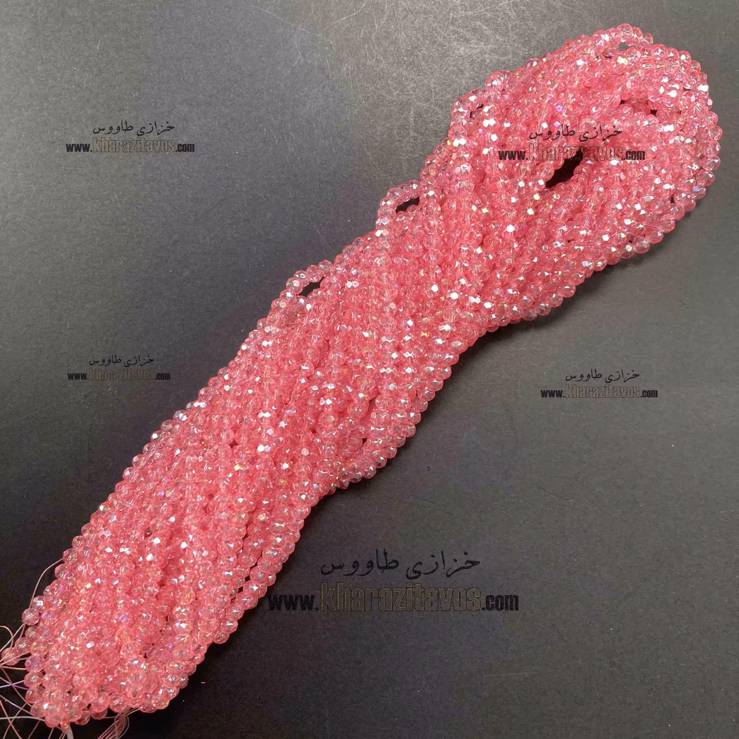 کریستال سنگی سایز 4 ( صورتی هندوانه ای )