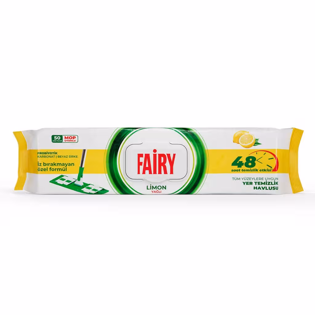 دستمال طی فیری FAIRY رایحه لیمو LIMON بسته 50 برگی