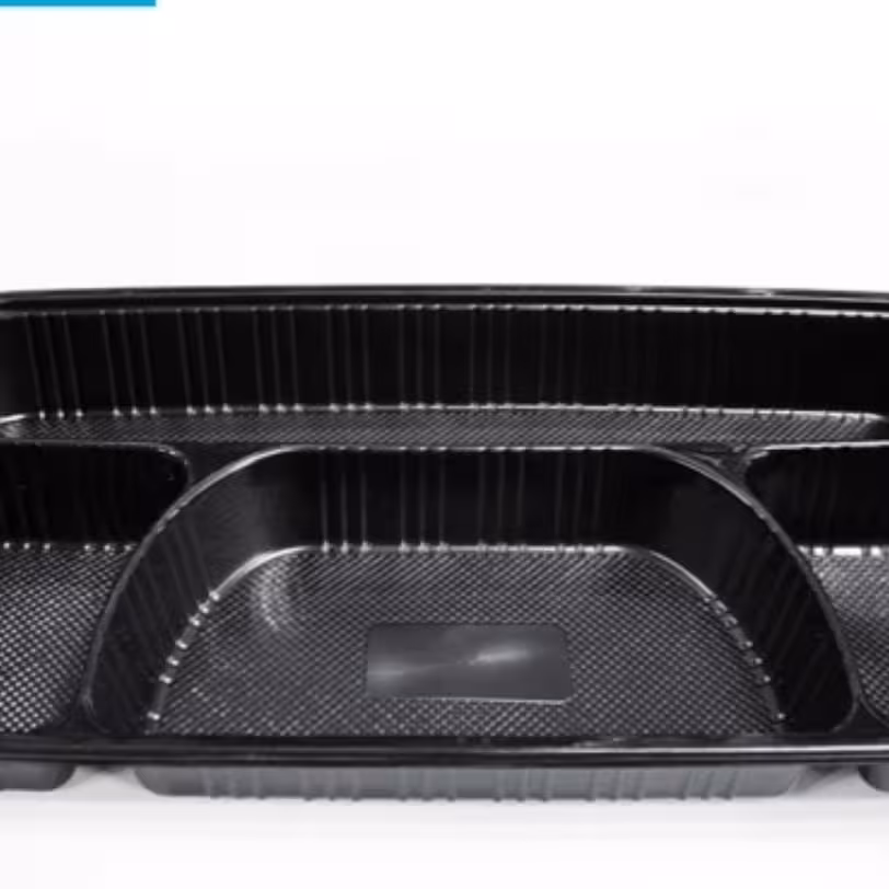 ظرف مشکی ماکروویوی کبابی 4 خانه با درب(کارتن 100 تایی)