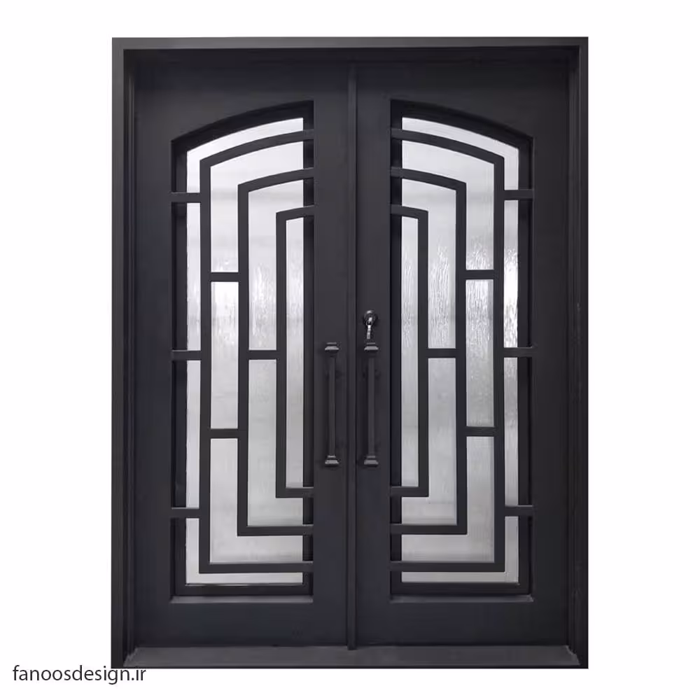 درب لابی ورودی دو لنگه آهنی کد 1140
