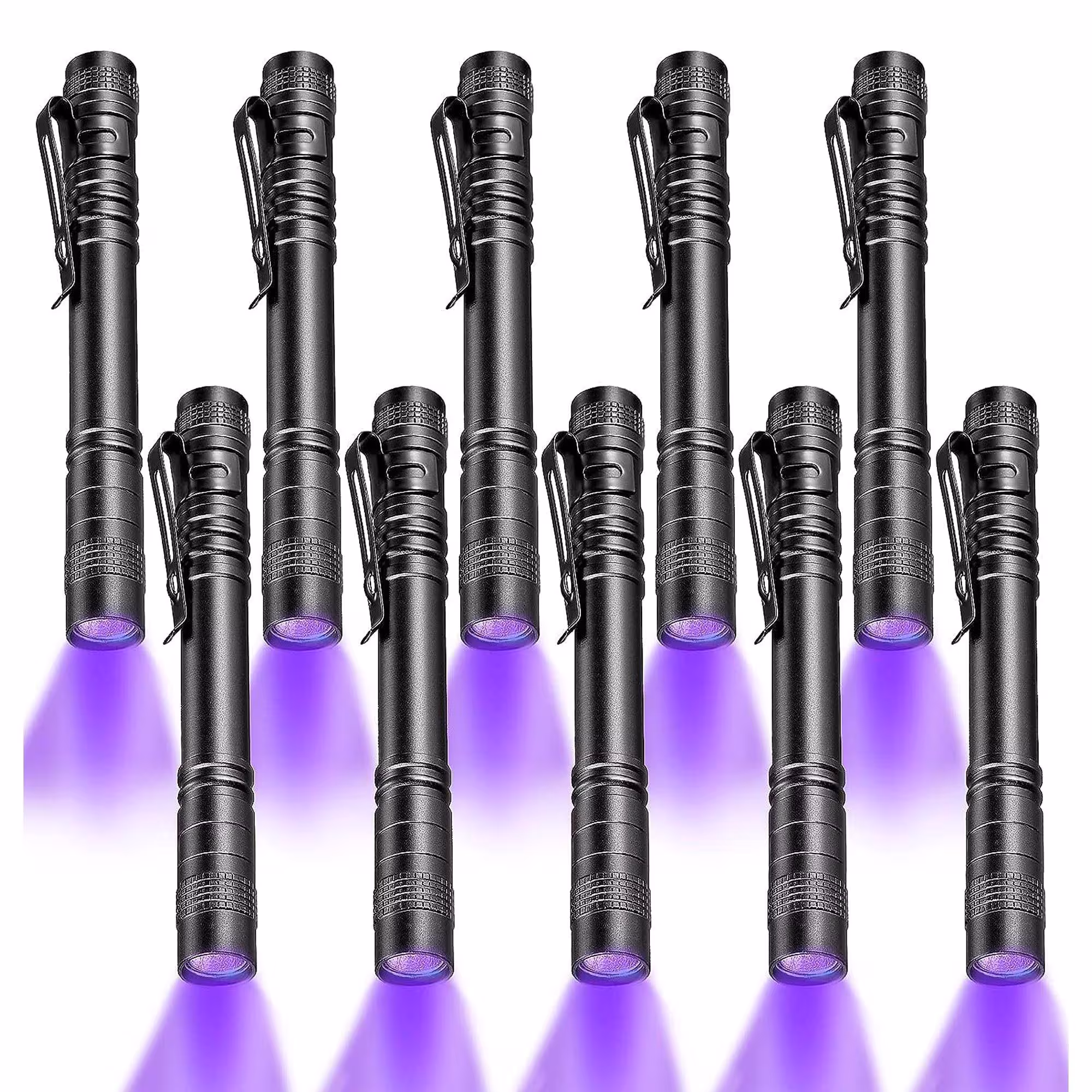 10 عدد چراغ قوه یو وی UV Black Light Flashlight Small Blacklight Flashlights uv