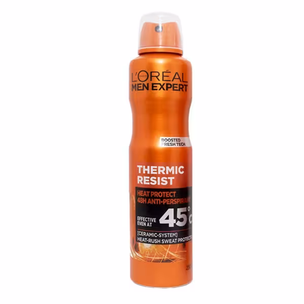 اسپری ضد تعریق مردانه لورآل ترمیک رسیست حجم 250 میلی لیتر | LOreal Thermic Resist antiperspirant spray for men 250 ml