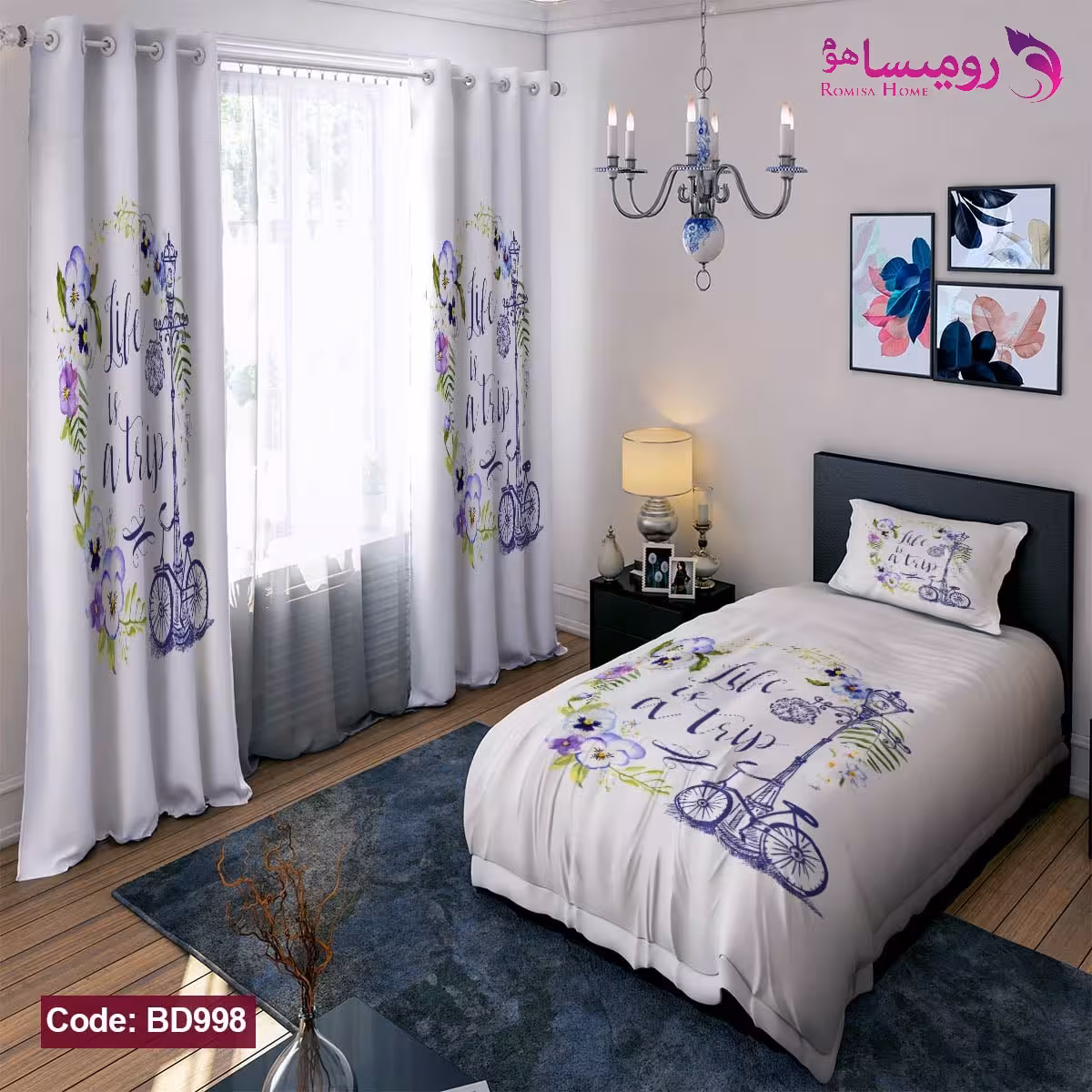قیمت و خرید روتختی طرح برج ایفل یک نفره برند دکو کد BD998