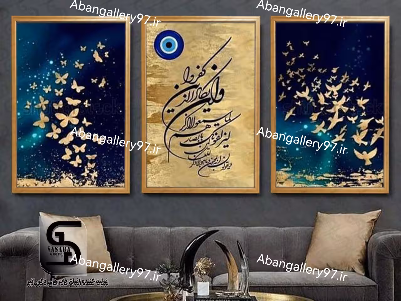 تابلو دکوراتیو سه تکه 60*40 درجه1