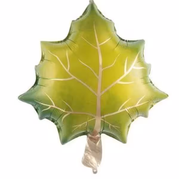 بادکنک فویلی طرح برگ سبز پاییزی