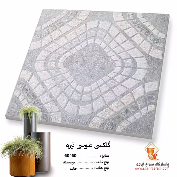 سرامیک گلکسی طوسی تیره 60*60 کاشی صالح سرام