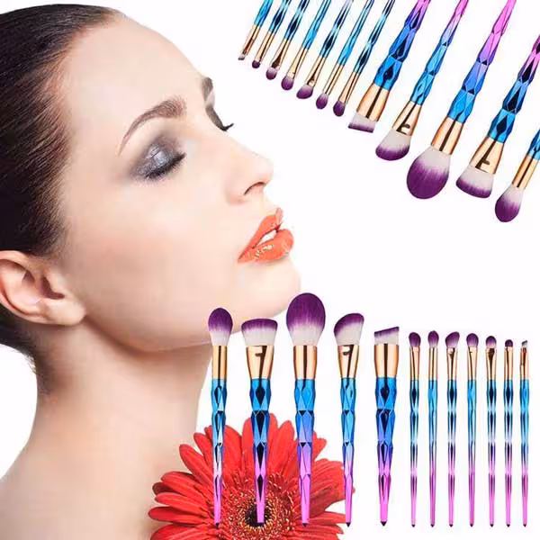 براش آرایشی 12 تایی طرح الماس Diamond Make up Brush 12 set