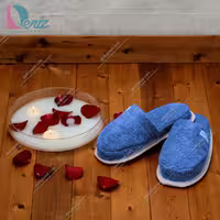 دمپایی حوله ای طرح کرالیچ رنگ آبی نفتی