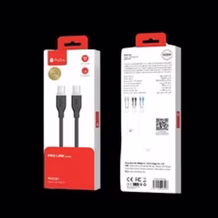 کابل تبدیل USB-C به USB-C پرووان مدل PCC121، رنگ مشکی